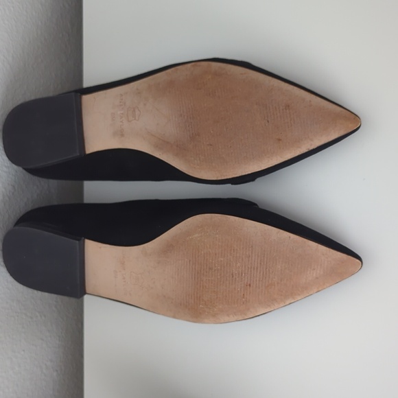 Ann Taylor Black Suede Pointed Ballet Flats - Size 8 - Picture 3 of 6